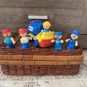 Vintage Playskool Lil Playmates People and Petrol Truck Lot of 5 Figures 1 Truck